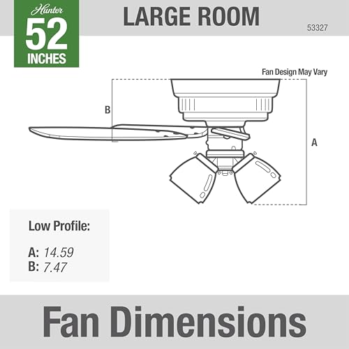Image of Hunter Builder, Indoor, Ceiling Fan, with LED Lights, 52 inch, New Bronze