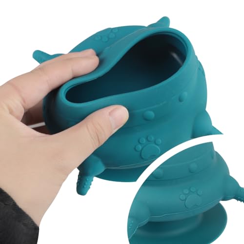 Aufzuchthilfe Hund Katze Stillstation mit 4 Nippel Milchfutterstation Silikon Futterstation Welpenmilch Katzenmilch Feeder Selbstfütternd Silikonnippel für Baby Neugeborene Haustier Fütterung Blau