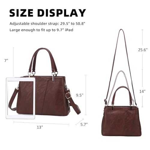 Image of Women's Purses Medium Top Handle Shoulder Hobo Tote Leather Handbag