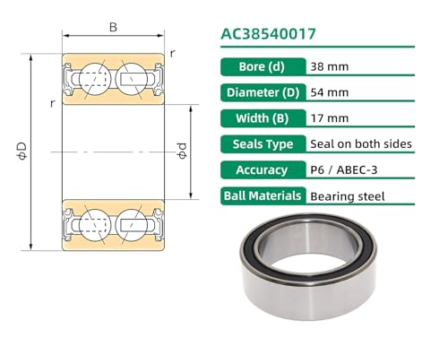 Roulements rigides à billes AC38540017 contre le bruit moteur