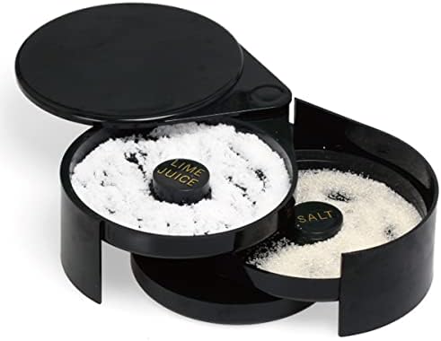 Kuphy 3 Tier Glass Rimmer Margarita and Cocktail Rimmer Foldable and Portable Salt and Sugar Rimming Spice Container Bar Accessories for Home or Professional Bars