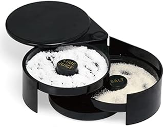 3 Tier Glass Rimmer Margarita and Cocktail Rimmer Foldable and Portable Salt and Sugar Rimming Spice Container Bar Accessories for Home or Professional Bars 3 Tier Glass Rimmer Margarita