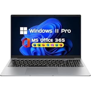 Computadora portátil de 15.6 pulgadas Window 11 Pro con 8 GB de RAM 256 GB SSD, MS Office 365, pantalla 100% sRGB, procesador N4000, portátil, WiFi5 de doble banda, BT4.2, USB-A, HDMI, pantalla FHD