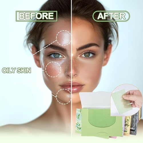 5 packs oil blotting sheets for face - maqihan 5 scents750 counts oil absorbing sheets blotting paper for oily control skin paper face oil sheets premium bamboo charcoal blotter paper for women