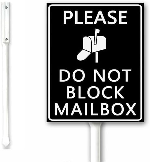 Amazon.com: Please Do Not Block Mailbox Yard Sign with Stake, No ...