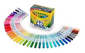 Crayola Ultra Clean Washable Markers (40ct), Colored Markers for Kids, Coloring Book Marker Set, Stocking Stuffers for Kids, Christmas & Holiday Gifts, Ages 3+