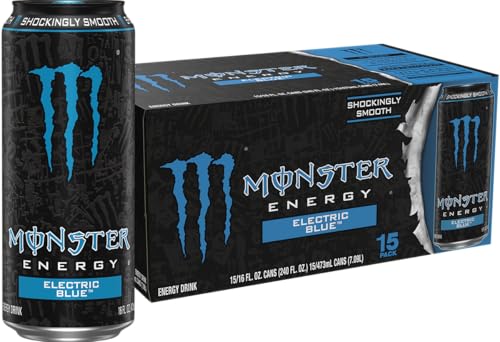 Monster Energy Electric Blue, Energy Drink, 16 Ounce (Pack of 15)