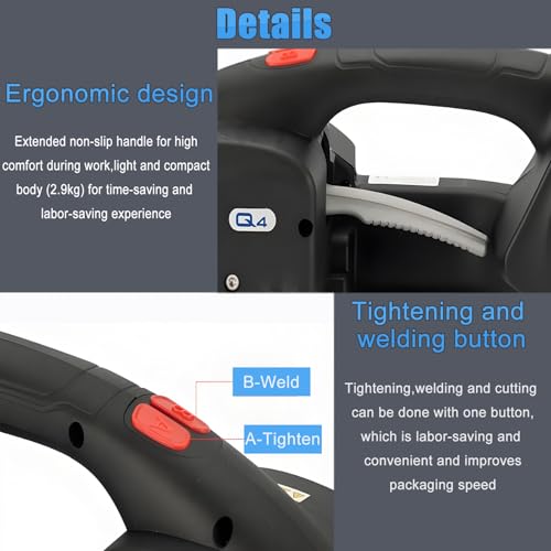 Reggiatrice elettrica con motore brushless, saldatura automatica e controllo della tensione | Per reggiatura in acciaio plastico PP/PET