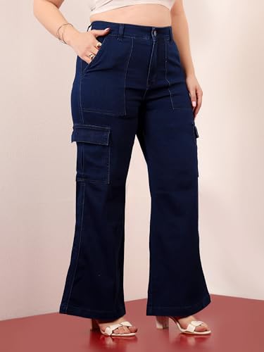 Image of Miss Chase A+ Women's Wide-Leg High Rise Regular Stretchable Denim Jeans