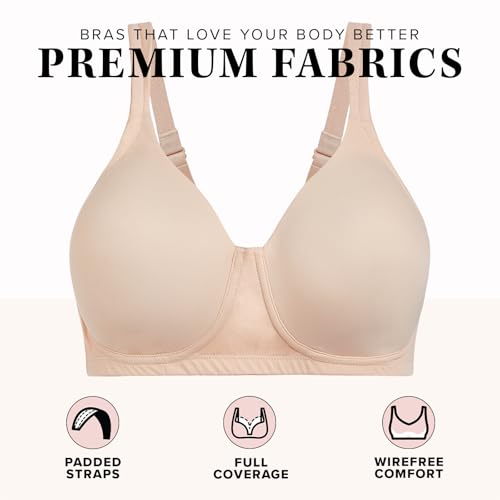 Leading Lady, The Brigitte Full Coverage, Wireless, Padded T-Shirt Bra, Ballet Back, Side and Back Smoothing, Wide Straps2