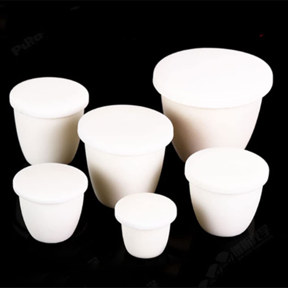 Crisol de de corindón resistente a altas temperaturas con tapa - Crisol de laboratorio de alúmina al 99%(150ML)