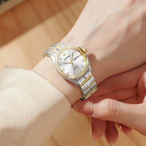 Image of OUPINKE Automatic Watch for Women Self-Winding Luxury Original Ladies Watch | Skeleton Mechanical Diamond Gold /Black /Sliver 24 Hours Gift Wrist Watches