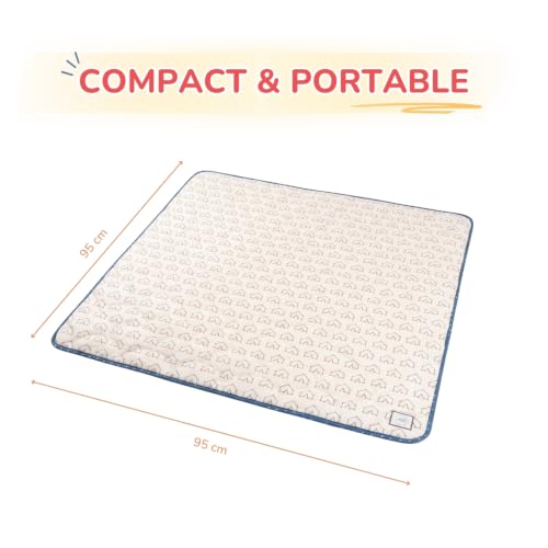 Image of TIDY SLEEP Baby Diaper Changing /Messy /Play Mat 95 x 95 cm (6-18 Months) | Soft Cotton Messy Mat for Newborns | Portable, Washable & Travel-Friendly | Galactic Love