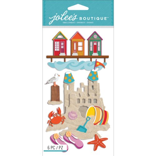 Jolees Boutique Dimensional Stickers, Beach, Multicolor, 4.5999999999999996x9.1999999999999993x0.26 cm