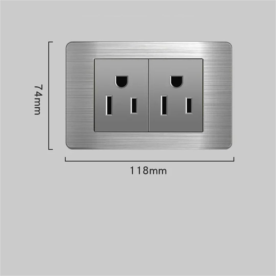 Prise Universelle Standard De Prise De Courant De Mur Avec La Prise 2Way D'acier Inoxydable D'usb 2USB 2 US