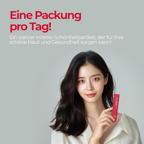 MYEONGWON Pomegranate Ginseng Collagen Jelly Sticks 280g | Korean Red Ginseng & Granatapfel | Fischkollagen mit Vitamin C | Inner Beauty Jelly Sticks 20g x 14