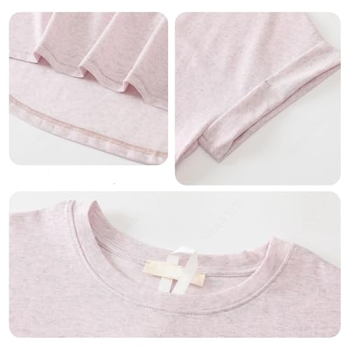Image of Women's Basic T Shirt Round Neck Short Sleeve Curved Hem Casual Tunic Tops
