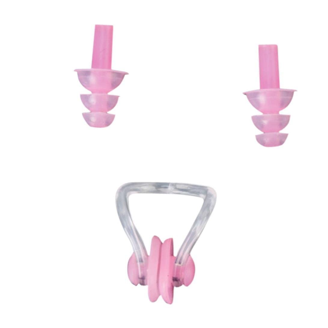 GlobalNiche® Pink Waterproof Soft Silicone Swimming Set Nose Clip + Ear Plug Earplug Tool (Pink) (6438)-image-48