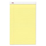 Office Depot Perforated Writing Pads, 8 1/2in. x 14in, Legal Ruled, 50 Sheets, Canary, Pack of 12 Pads, 99420