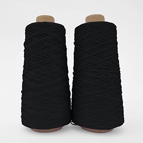 TEXTEX = Cuquillo Chain Thread. Yarn for Knitting and Crochet. Composition 100% Rayon. 1 Cone of 200grs and 600mts (Black) - Image 2