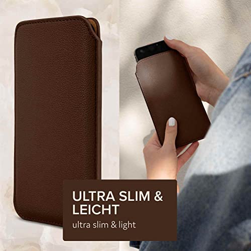 Manchon fin pour Galaxy Note10 en cuir marron avec doublure microfibre - 5