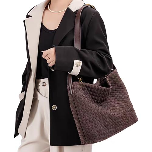 Bolso Tote Trenzado de Gamuza para Mujer Grande miniatura 2
