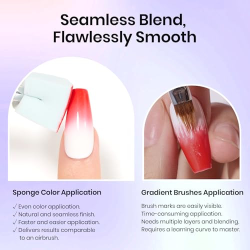 Image of Beetles Gel Polish Soft Nail Sponges for Ombre, 88Pcs Large Size Nail Art Sponges With Grabbing Pen, Ombre Nail Brush to Creat Color Gradient Effect, Manicure Nail Art Tools for Nail Art Design