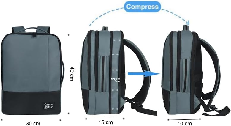 Bellanca WestJet and Air Canada Personal Item Under Seat Backpack 16x6x13 13x6x17 bag Flair Airlines (Blue, 16x12x4/6In) - Image 2