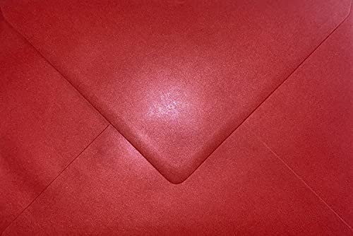 C5 Coloured Envelopes for A5 Greeting Cards Wedding Invitations & Crafts (162x229mm) Pack of 30 (Pearl Red)