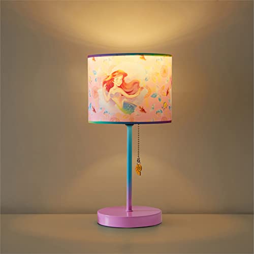 Image of Idea Nuova Little Mermaid Ariel Stick Table Lamp for Kids with Pull Chain