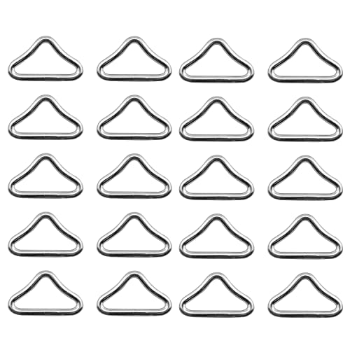JCBIZ 20pcs Triangle Ring Buckle Trampoline Accessories 38x20mm Stainless Steel Triangle Webbing Buckle for Trampolines