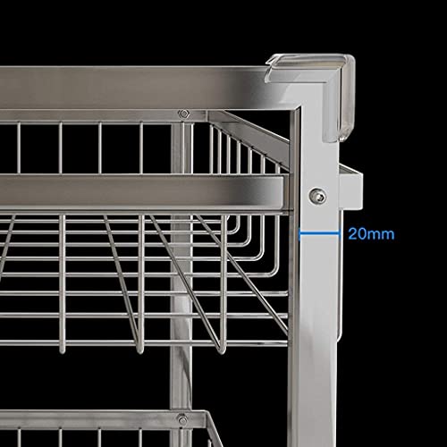 Carro de acero inoxidable JATIBOSH robusto y móvil para cocina 5