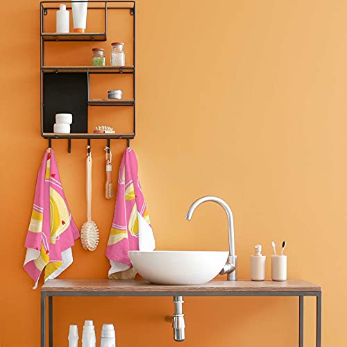 2-Piece Fruit Polyester Towel Set, Absorbent Fresh Banana Hand Towel, Bath Towel, Soft And Comfortable, Machine Wash 30X15 Inches #TOP4