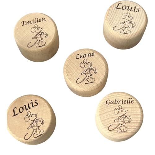 boite à dents de lait en bois personnalisé avec prénom - dessin de la petite souris - plusieurs motifs au choix - cadeau de naissance personnalisé- cadeau anniversaire - enfant fille garçon