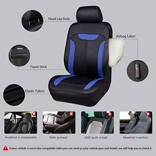 CAR PASS 3D Air Mesh Leather Grain Seat Covers #TOP23