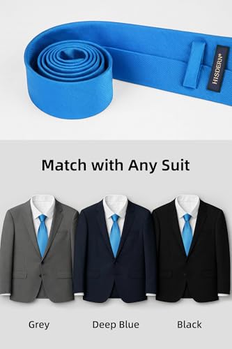 Image of HISDERN Mens Ties Solid Color Ties for Men Formal Necktie with Pocket Square Set Satin Silk Neck Tie Handkerchiefs Set