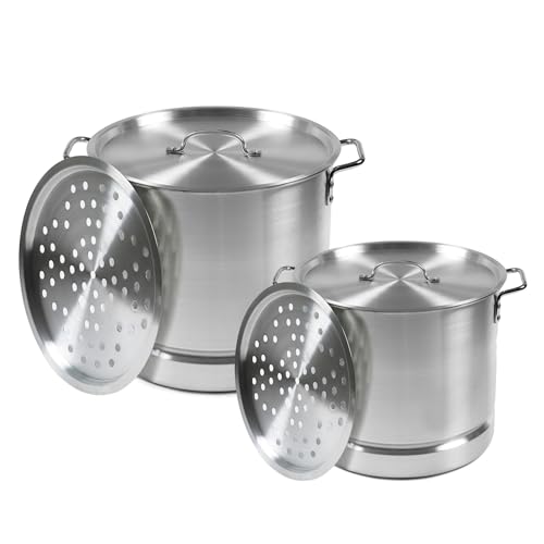 IMUSA Aluminum Steamer Dual Piece Set, 28Qt and 10Qt, Silver by Imusa - Used condition - CA$28.03