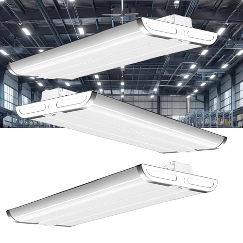 Lightdot 2Pack 2FT LED High Bay Shop Lights, 100-277V 【Driver Equipped】 ETL Listed 195W 28000LM [Eqv.800W MH] 5000K Large Coverage Linear 2x2 High Bay LED Fixtures for Warehouse Garage