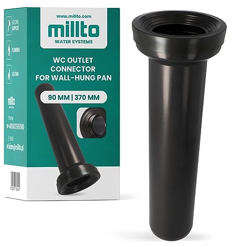 Preisvergleich Produktbild Millto Geberit Abflussrohr 90x370 Wand WC Verbinder Ablauf Abwasserkanalisation Toilettenabflussrohr Polypropylen Unterputz Spülkastenanschluss Rohrleitungsabfluss Kanalisation
