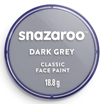 Snazaroo Classic Face and Body Paint for Kids and Adults, Dark Grey Colour, Water Based, Easily Washable, Non-Toxic, Makeup, Body Painting for Parties, for Ages 3+