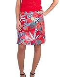  Coline - Jupe Courte été imprimé Fleuri - Couleur : Rouge - Taille : XXL