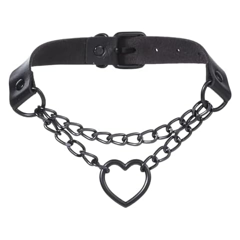 FM42 Black PU Simulated Leather Choker Necklace Cover