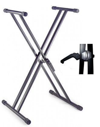 SUPPORTO TASTIERA PROFESSIONALE DOPPIO TUBO KS25 REGOLAZIONE A LEVA