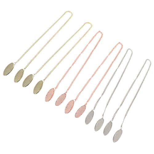 HAPINARY 6pcs Napkin Holder Bib Chain Clips Bib Holders Metal Napkin Clips with Chain Napkin Chain Clip Napkin Holder Bib Clips Multifunction Clips Chain Bib Clips Metal Bib Clips