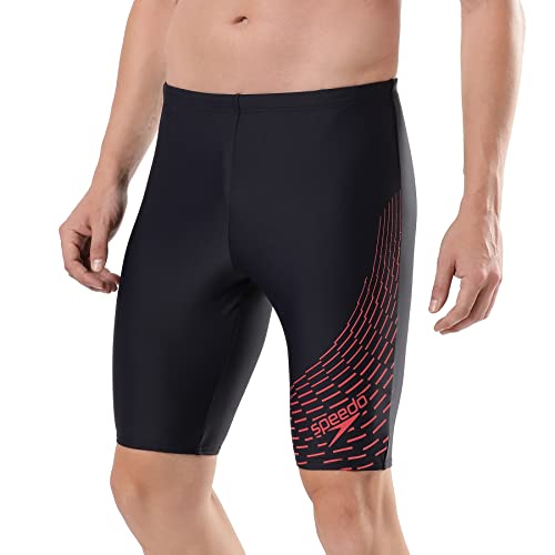 Image of Speedo Men's Endurance 10 Medley Logo Jammer - True Navy & Fed Red