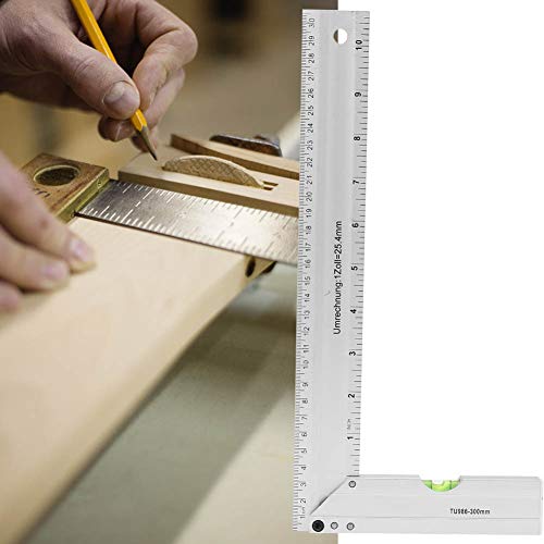 Regla de ángulo recto de aluminio 300mm miniatura 6