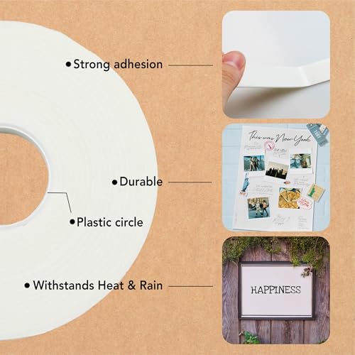 Image of 6 Rolls Double Sided Heavy Duty Foam Tape 18mm x 2mm x 5m, Weatherproof Adhesive for Indoor & Outdoor Use, Ideal for Home, Office, Car, Gap Filling, Decorative Mountings, and Trim
