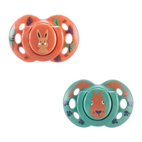 Tommee Tippee Fun Soother, 18-36 Months, 2 Pack, BPA Free, Reusable steriliser pod, Assorted Colours