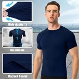 Towintec Koszulki kompresyjne dla mężczyzn Koszulka treningowe fitness szybkoschnąca sportowa Short Sleeve Shirts z krótkim rękawem do biegania Cool Dry Tight bazowe podkoszulki na siłownię