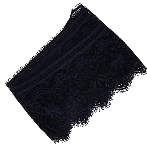 Navy Lace Trim Ribbon, 14.5cm Silk Clothing Embroidery Lace Ribbon Lace Trim Edging Trimming Lace Trimming Fabric for Sewing, Clothing, Dress, DIY Crafts Decoration (Color 1 Navy Blue) - Image 3